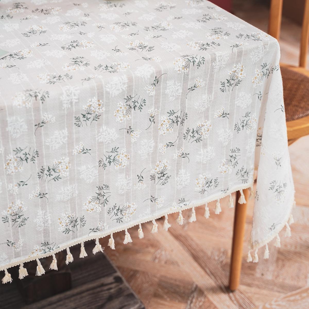 

Маленькая свежая скатерть сиреневая сломанная садовая хлопковая льняная скатерть 90*90cm