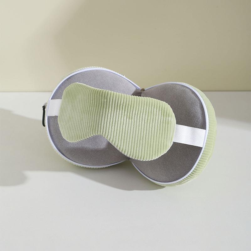 1pcs 2-in-1 U-Shaped Neck Pillow Eye Mask Travel Sleep Mask Pillow for Airplane Office Nap Neck Support Sleep Aid Pillow