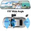10 Inch Streaming Media Driving Recorder, Rearview Mirror, Three Lens WiFi High-definition with Reverse Rearview Touch Screen