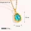 Women's Multi-Color Cat's Eye Ocean Heart Pendant Necklace
