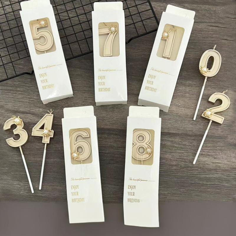 Gold 3D Number Cake Candles Suitable For Birthday Party Decoration Birthday Decoration Cake Decorating Tools