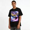 Hip-Hop Purple Haired Cool Girl Print Top Trendy Street Style Loose Casual Versatile T-shirt Pure cotton T-shirt
