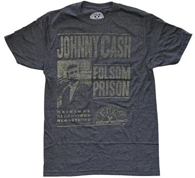 Johnny Cash Folsom Prison Vintage Distressed Design Herren T-Shirt Neu