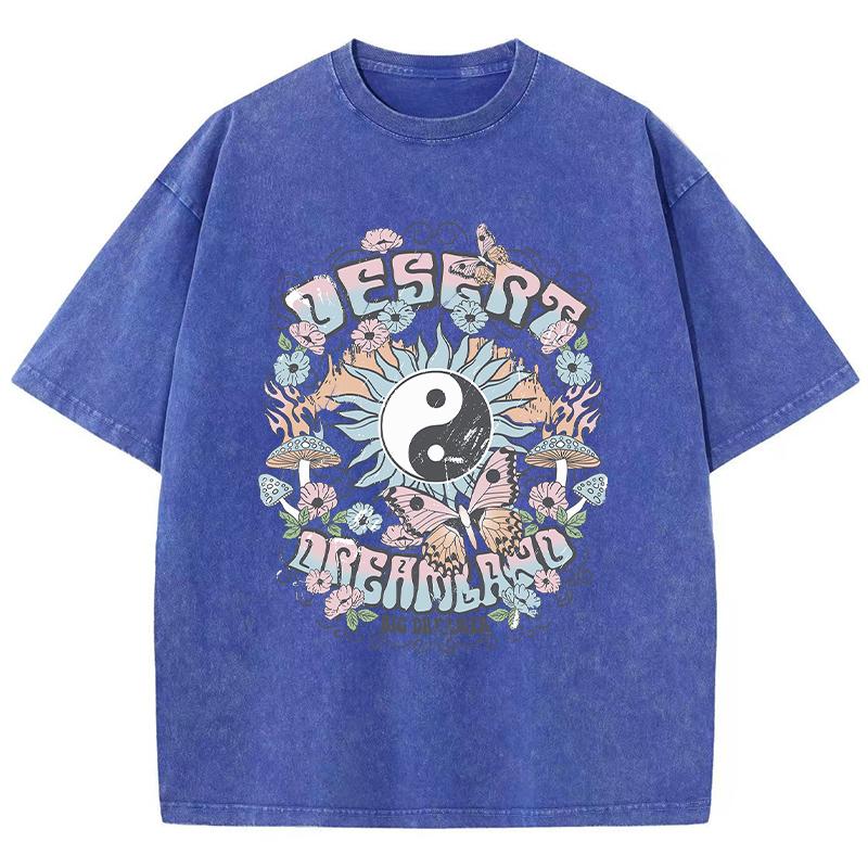 Big Dreamer Mushroom Flower Butterfly Women T Shirt Street Sport Tshirt Soft Breathable Short Sleeve Oversized T-Shirt