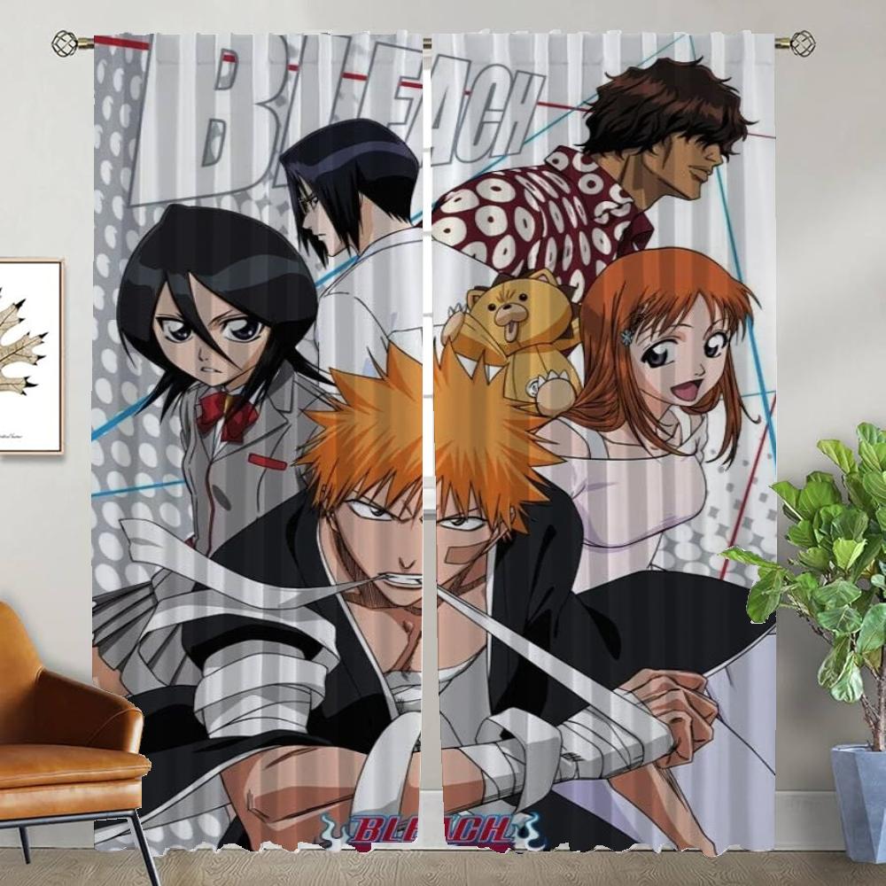 Blackout Curtain for Room 2 Panel BLEACH Kitchen Curtains Partition Home Interior Curtains Tulle for Bedroom Shades Living Child