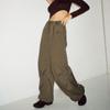 Women Summer Solid Color Elastic Waist Belt Wide Leg Casual Lace Up Straight Pants Female Fashion Tethered Leggings Trousers