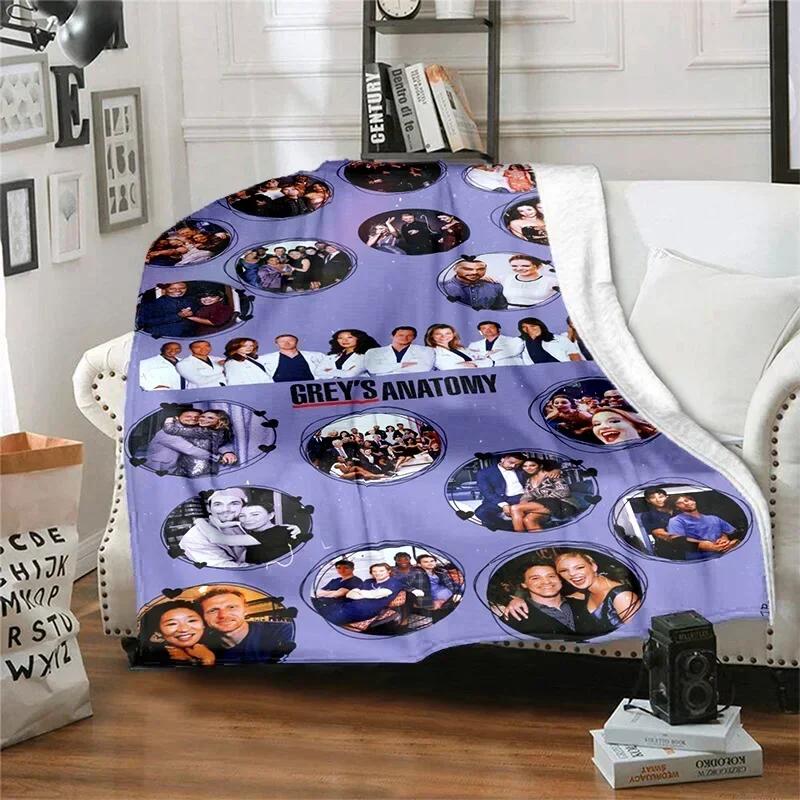 TV Figures G-Grey's Anatomy Throw Blanket Soft Flannel Thin Blankets for Bed Sofa Cover Bedspread Picnic Cooling Gift Home Deco