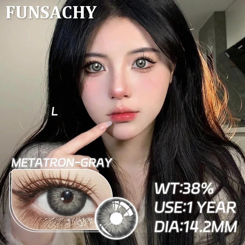 FUNSACHY 1 Pair Green Contact Lenses for Eyes Natural Colored Contact Blue Eyes Lenses Korean Contacts Lenses Yearly Gray Pupil