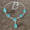 Green Chalcedony Gemstone Handmade 925 Sterling Silver Jewelry Necklace 18" KKG-398