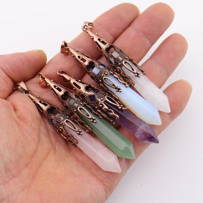 Colar Pingente Pendulum de Cristal Hexagonal
