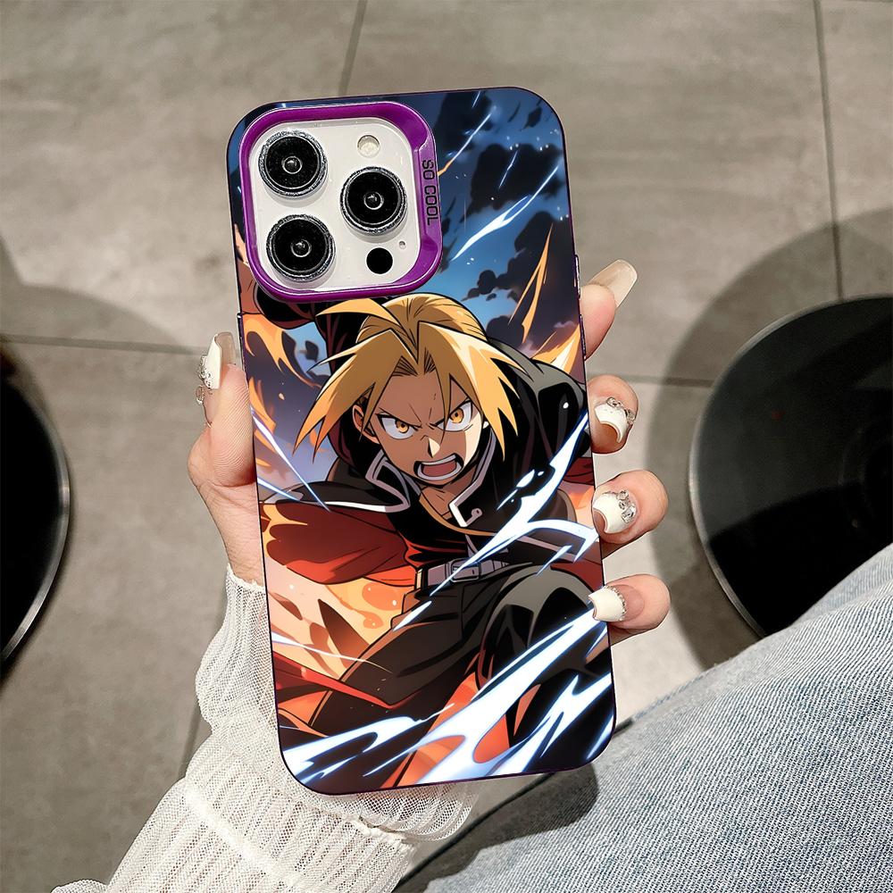 

Fullmetal Edward Elric Phone Case for iPhone 17 16 15 14 13 12 11 X XR XS Air Pro Max Plus Purple Colorful Silver Cover iPhone17 Pro Max