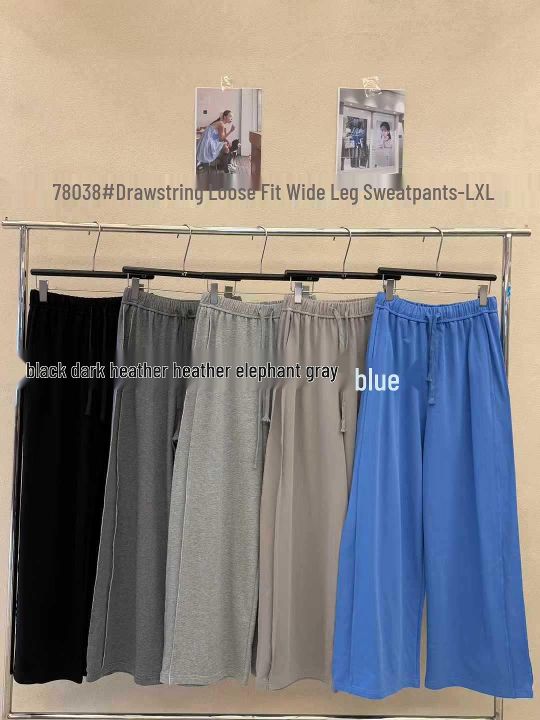 

Women s Plus Size Drawstring High Waist Loose Sporty Wide Leg Pants XL