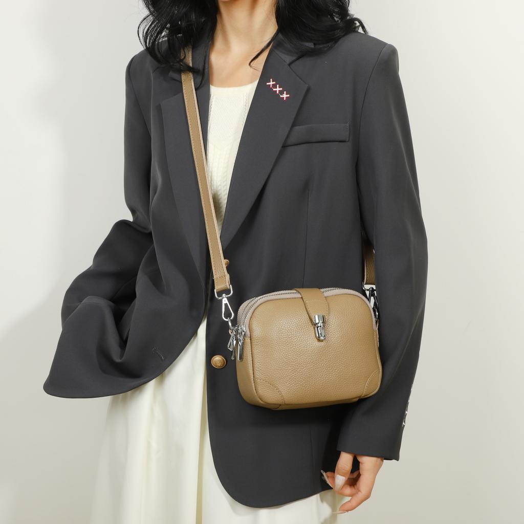 Head Cowhide Multi-compartment - Genuine Leather Fashion Versatile Premium Feeling Large Capacity Spacious Handbag