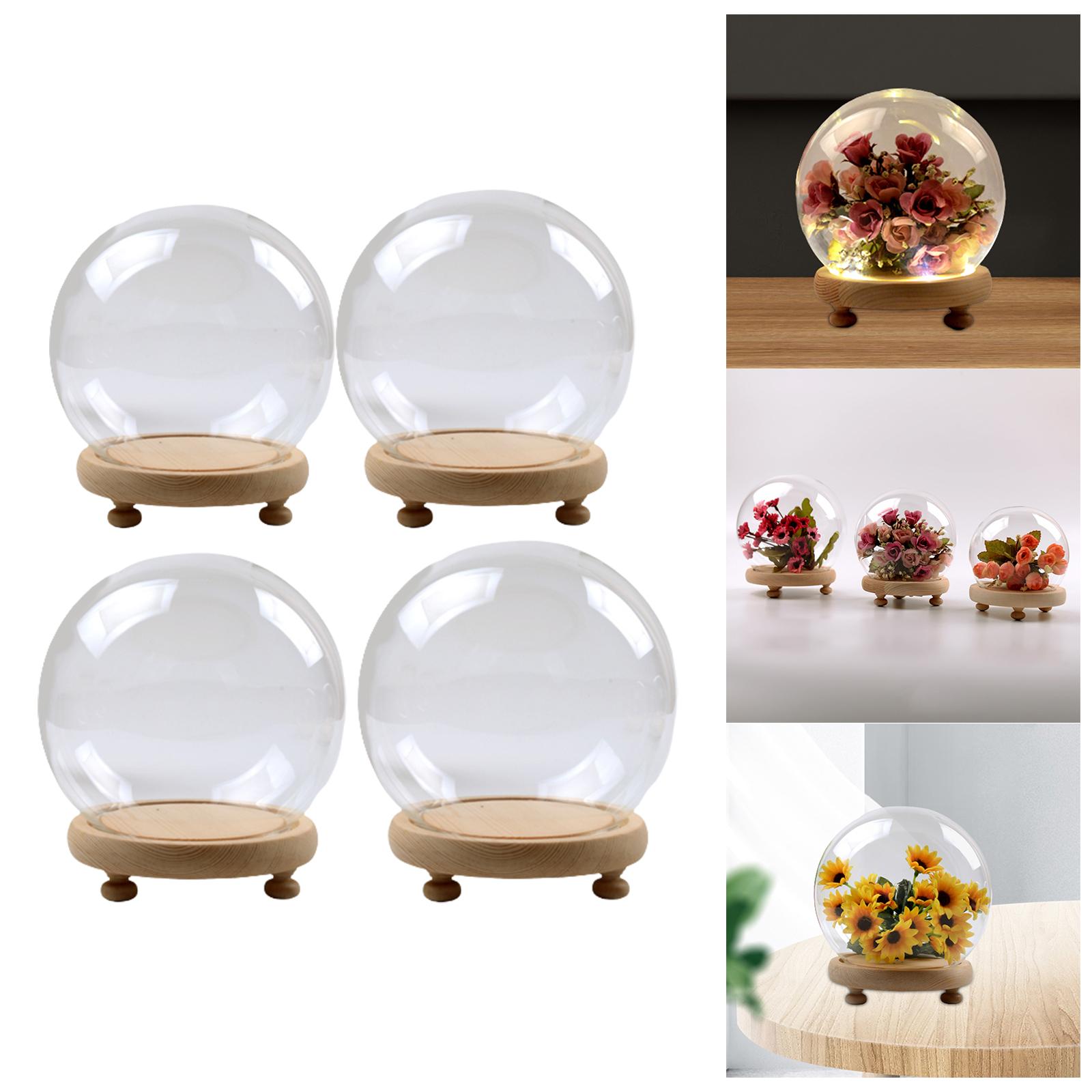

Display Dome with Wooden Base, Glass Dome Stand, Jewelry Display, Home Decor, Party Favor, Birthday Gifts, Crafts, Dustproof 10cm