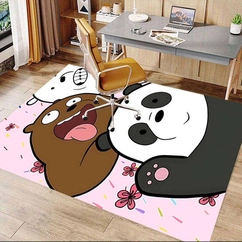 1pc Bear Panda Carpet Anti Slip Polyester Floor Mat for office.Bedroom