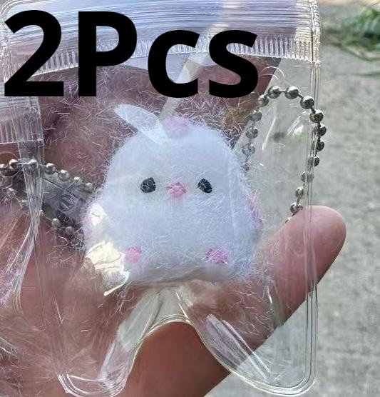 2Pcs/Lot QQ Play Chick Pinch Keychain Decoration Send Girlfriends Baby Pendant Slow Rebound Decompression Toys TPR Soft Gift
