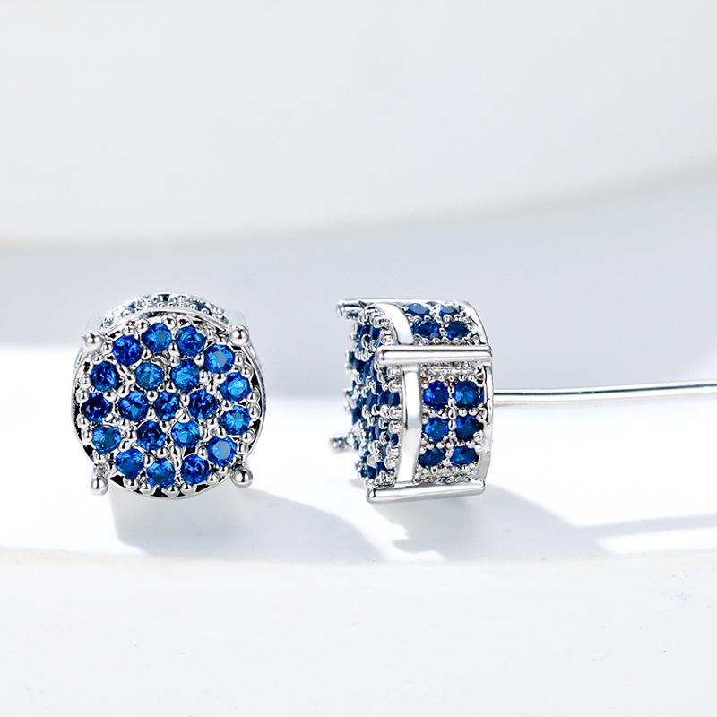 European & American Style Four-Claw Zircon Star Hip-Hop Earrings - All-Match Fashion Jewelry