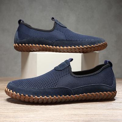 Herren Sommer Slipper Atmungsaktiv Mesh Slip-On Flache Schuhe Bequem Rutschfest Laufschuhe Für Outdoor-Aktivitäten