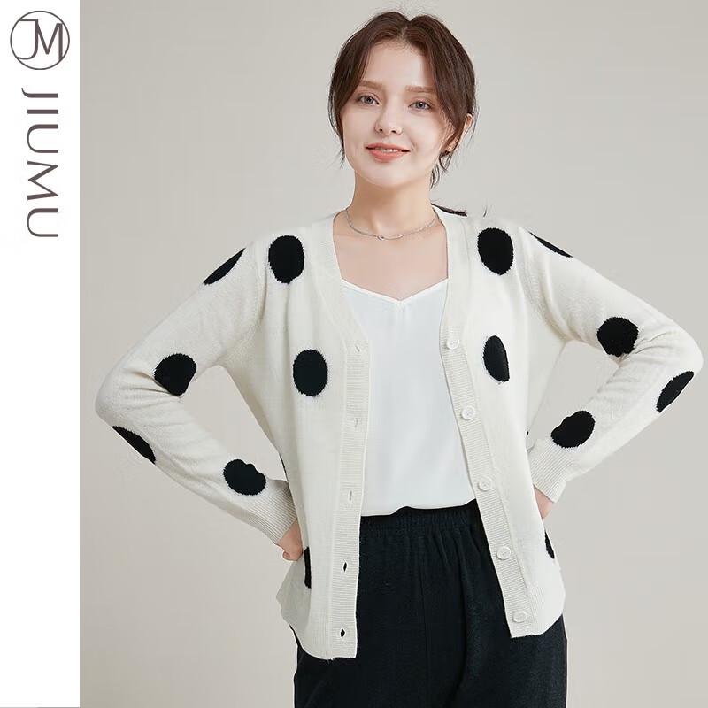 

JIUMU Women s Autumn/Winter V-Neck Wool Cardigan M