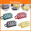 Stylish Checkerboard Pencil Case Large Capacity Canvas Stationery Bag
