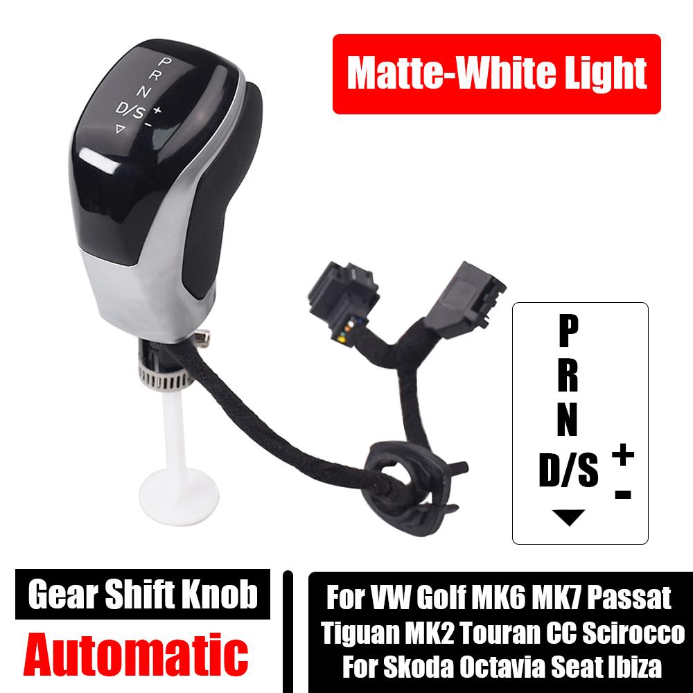 Electronic Shift Handle LED Gear Shift Knob for Golf MK6 MK7 Passat B7 B8 Tiguan MK2 Skoda Octavia Seat Alcantara White Light