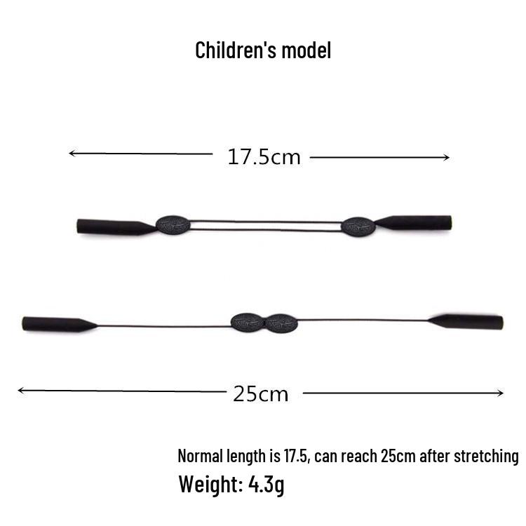 Adjustable Anti-Slip Silicone Eyeglass Cord Set with Ear Hooks and Sleeves