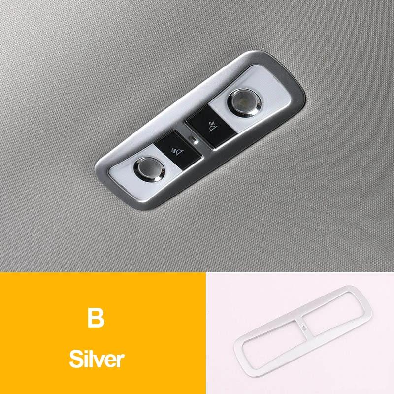 ABS Car Front Rear Reading Light Lamp Decoration Trim Frame Cover Interior Moulding For Honda Accord 2018   Accessories B Silver
