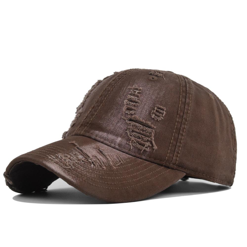 

Duck Tongue Vintage Hat Holes Solid Color Baseball Hat Sun Hat Material Cotton кофейный