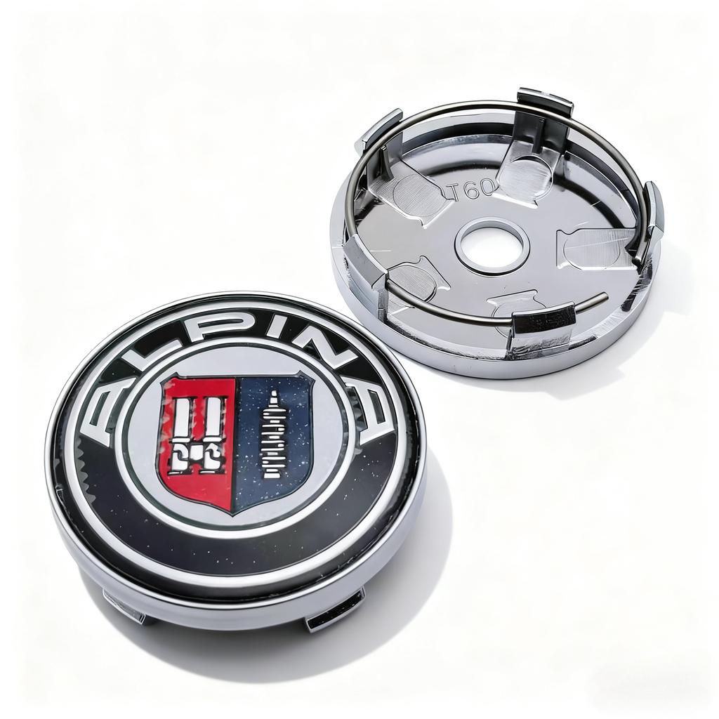 4 piezas Logo Emblema Alpina Tapacubos Centrales para Rueda de Coche 60MM 56MM Tapacubos Central de Rueda Insignia Alpinas Cubierta de Tapacubos de Llanta Accesorios de Coche de Repuesto