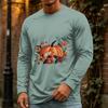 Men's Casual Long Sleeve Neck T-Shirt for Halloween
