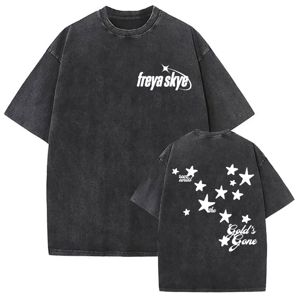Freya Skye Stars Align Tour 2026 Vintage Washed T Shirt Unisex Unisexs Fashion Oversized Cotton Tshirt Aesthetic Clothing Tshirts