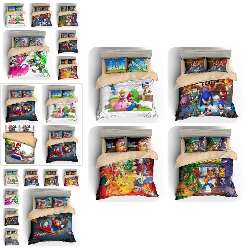 Elegant Nordic Design Three Piece Bed Set With Custom Digital Print And Soft 90 Gsm Fabric
