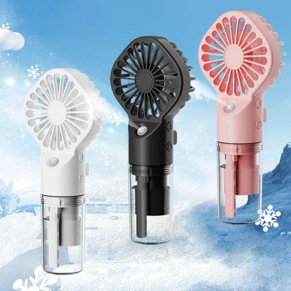 USB Rechargeable Handheld Spray Fan 2 In 1 Design Nano Mist Spray Mist Humidifier Fan Flexible Fan Blades 4 Speed Adjustable