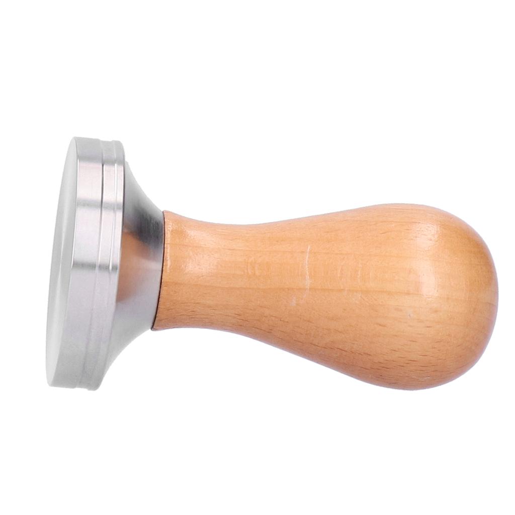 51mm Kaffeetamper Edelstahl Kaffeepulver Presshammer mit Holzgriff Werkzeug