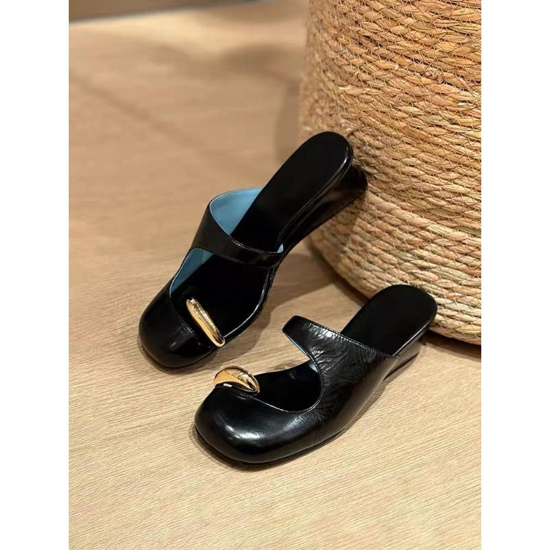 Designer Women Slippers Clip Toe Mules Shoes Heeled Sandals Summer 2026 Elegant Flip Flops New Fashion Slides Sandalias De Mujer