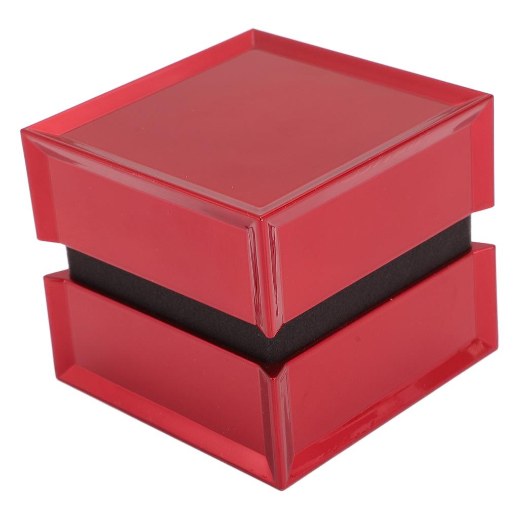 Smycke Ring Presentförpackning Flockad Insida Lyx Rektangulär Glansig Yta Ringask för Förlovning