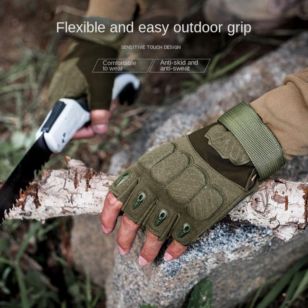 Tactical Gloves Men's Half-finger Mountaineering Protective Sports Wear-resistant Outdoor Fans Special Forces Cycling Gloves