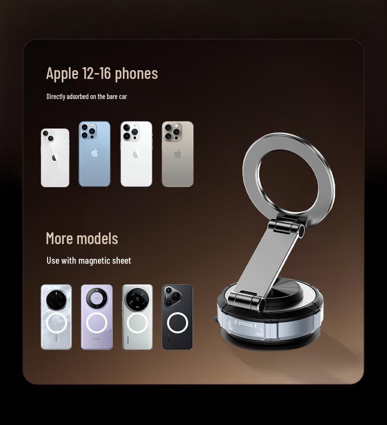 Magnetic Car Phone Holder with Vacuum Suction Cup