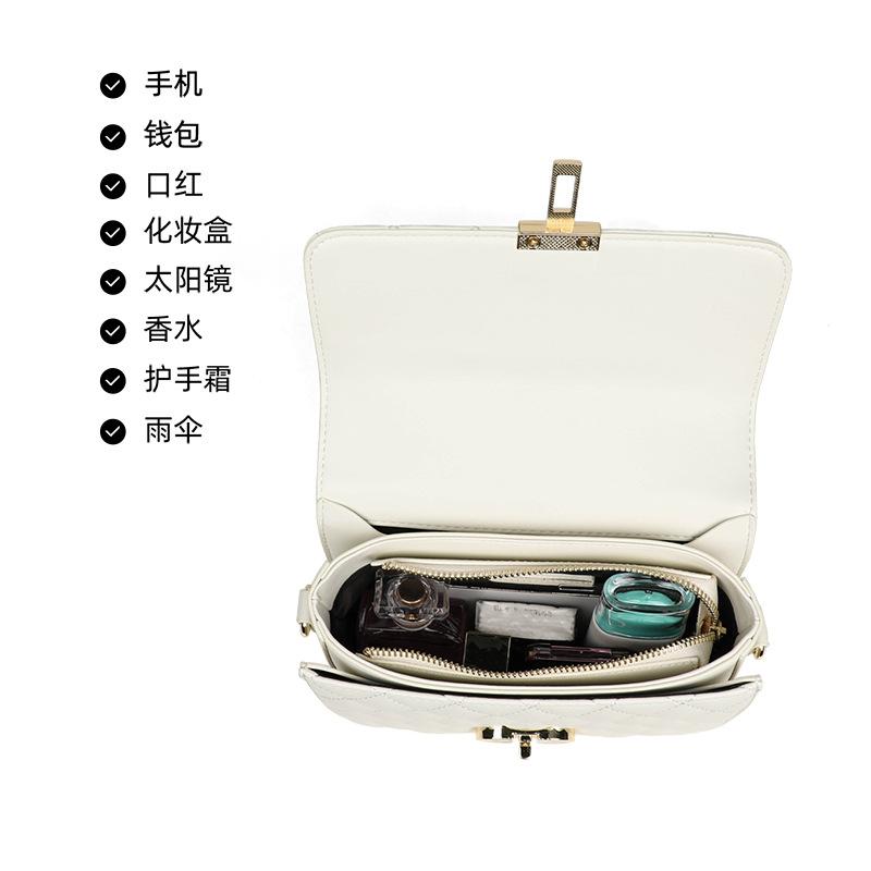 Summer leather women's bag small square bag rhombus premium chain bag messenger bag