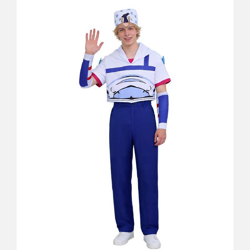 Jojos Bizarre Adventure Jonathan Joestar Cosplay Costume With Printed Fabric For Halloween Party