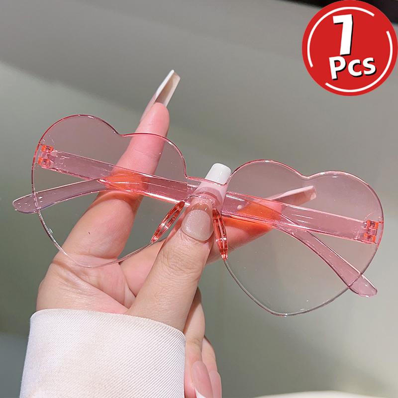 1/7 Pcs Rimless Heart Shaped Kids Sunglasses New Gradient Multi-color Children Sun Glasses Ins Stylish Design Cute Decor Shades