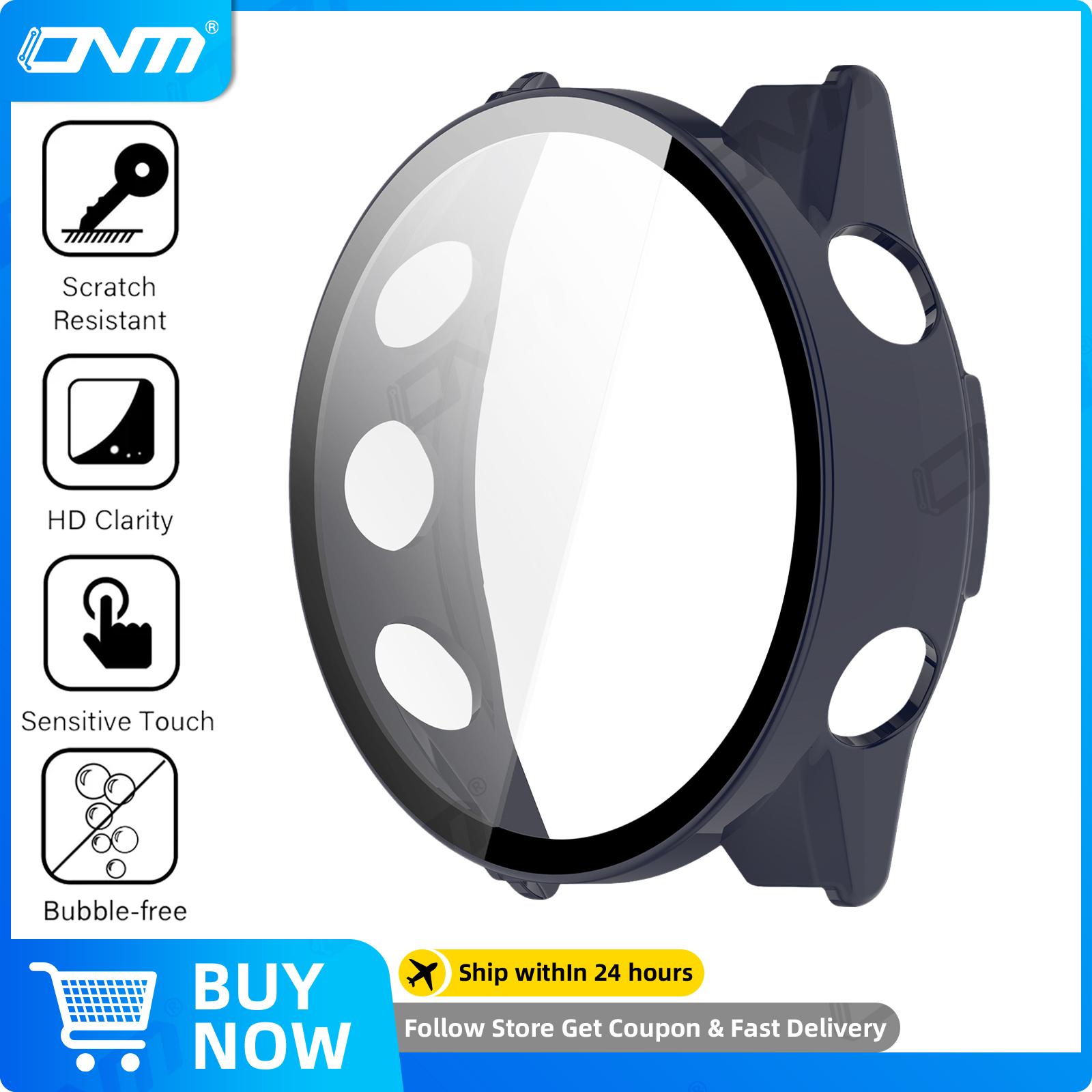 

Стекло+Чехол для Garmin Forerunner 970 570 42мм 47мм Защитное стекло для экрана и Жесткий ПК Защитный бампер Аксессуары Garmin 570 47mm синий