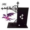 Harz Drachenfigur Magische Fliegende Bücherregal Lampe, Warmes Hängendes Nachtlicht, Fantasy Roman Fan Geschenk Leseecke Dekoration, Einzigartig für Liebhaber