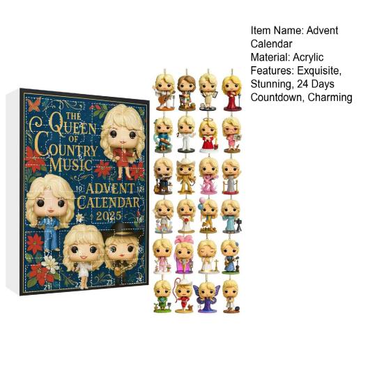Christmas Advent Calendar 2025 24-Day Countdown Calendar with 24 Pcs Collectible Figures Christmas Tree Ornaments Set for Holiday Party Decor
