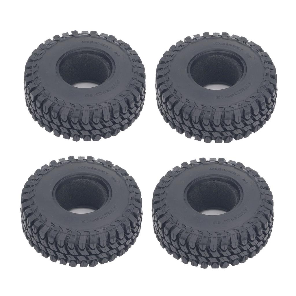 4PCS Rubber Tires Wear Resistance 1 10 RC Climbing Car Tire Replacement for SCX10 115mm Diameter 40mm Width Black