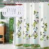 Green Bird Perch Printed Shower Curtain Bathroom Dry and Wet Separation Partition Curtain Privacy and Waterproof PEVA Material