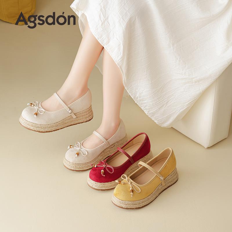 Single Shoes New Summer Woven Thick-soled Mary Jane Small Leather Shoes Small Fragrant Wind Shallow Mouth Single Shoes