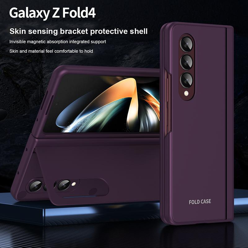 

Чехол для телефона с магнитным кронштейном для Samsung Galaxy Z Fold 3 Fold 4 5g, чехол с ощущением кожи для Fold3 Fold4 Anto, защитный чехол от падения