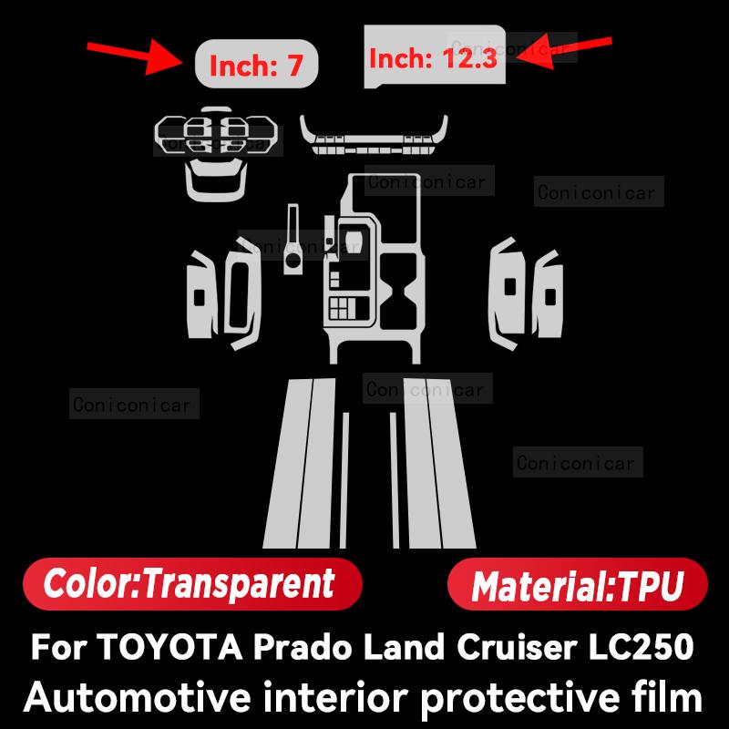 Für TOYOTA Prado Land Cruiser LC250 2024 2025 Auto Innenraum Mittelkonsole Instrumenten-Schutzfolie Kratzfest Reparatur-Aufkleber