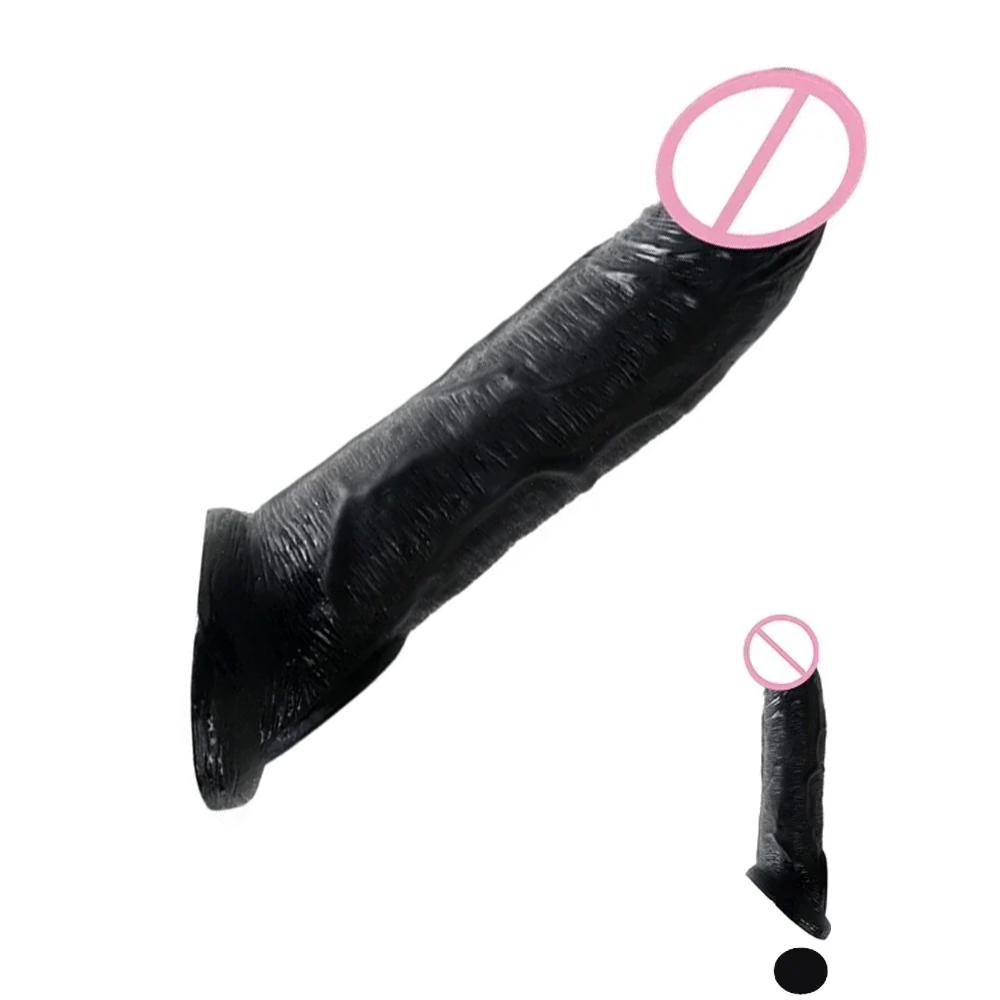 Black Penis Sheath with Vibrator Optional Extension Silicone Gel Extensible Sex Toys for Men